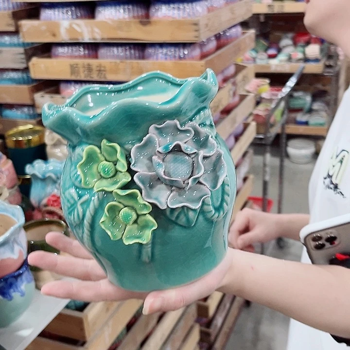 有孔.凑单10元陶瓷花盆发货！