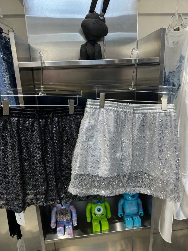 小众设计感抽绳亮片裙