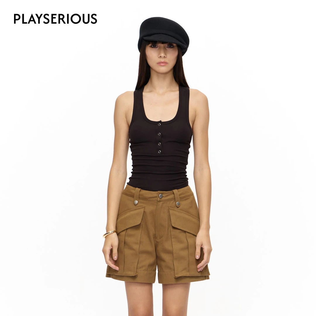 PlaySERIOUS CNLEEWEI 2025秋季新款百搭毛织工字背心显瘦短款