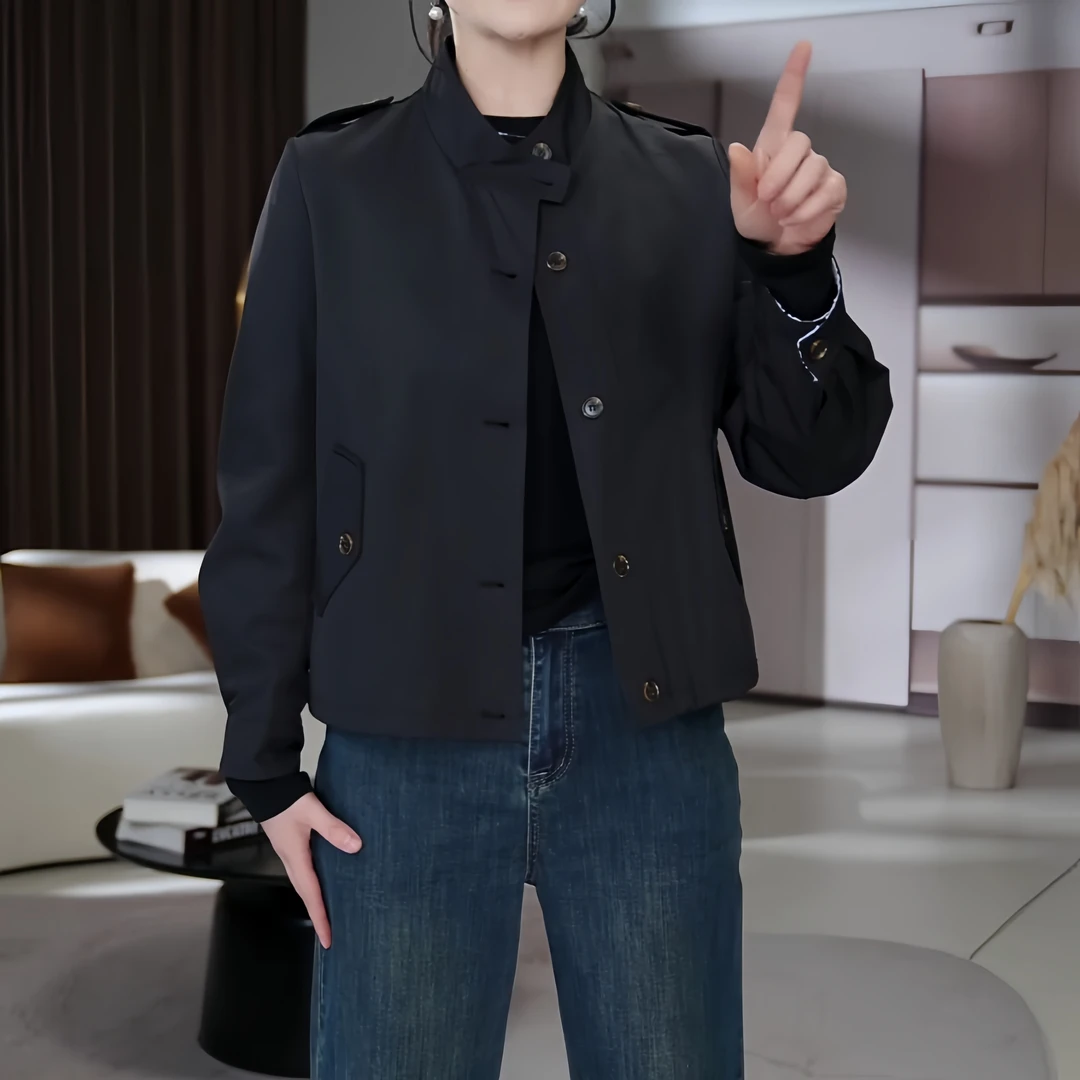 小个子短款夹克2025秋季新款韩系穿搭设计感小众休闲显瘦风衣外套