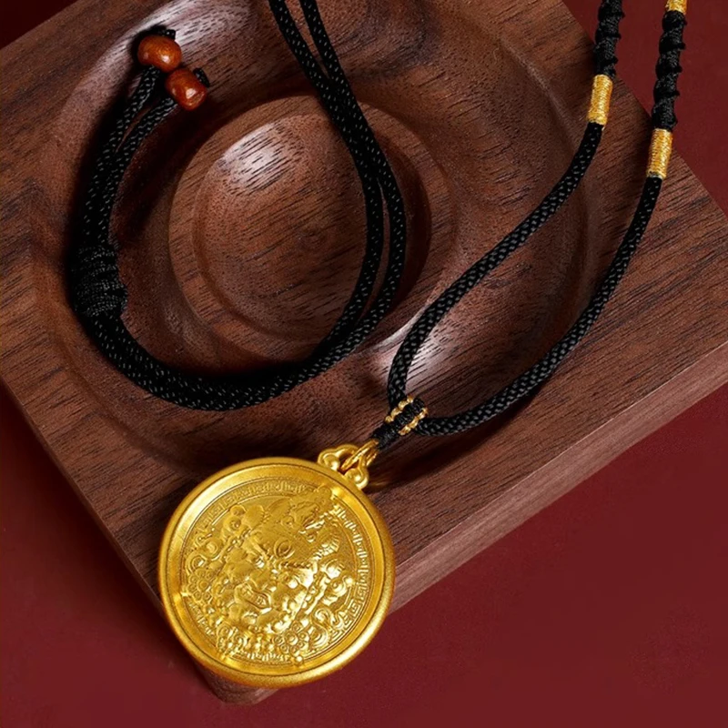 天福安珠宝足金999财神挂坠黄金配件手工DIY水贝黄金送女友礼