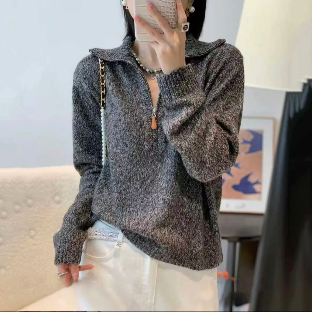 ”华尔兹‘-立领’丨设计师款早秋重工羊毛衫针织衫上衣女2367