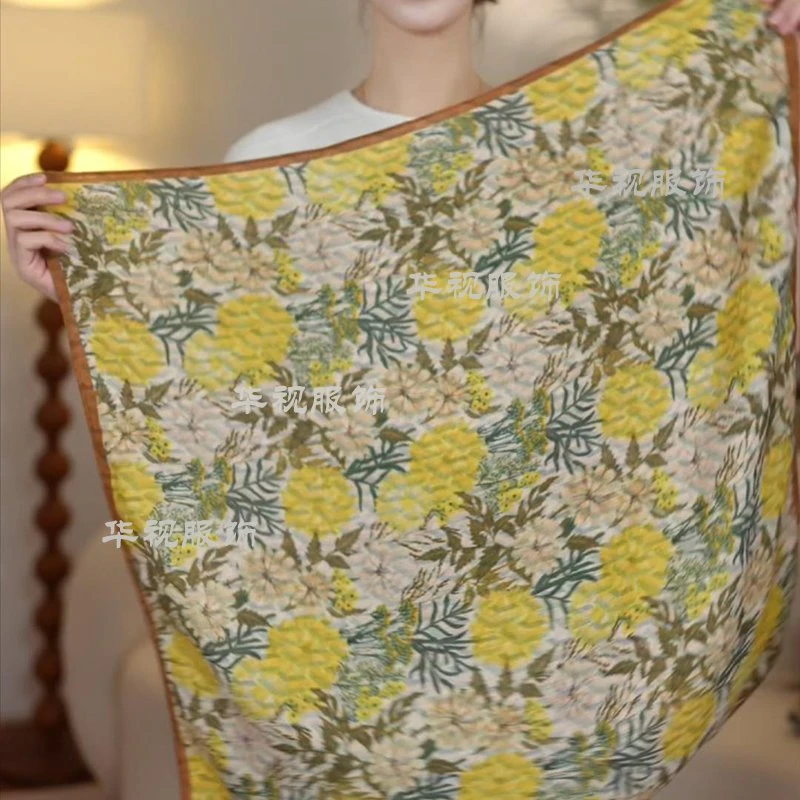 新【秋笠】新款双面花纹文艺围巾丝绒手感65方巾柔软手感保暖