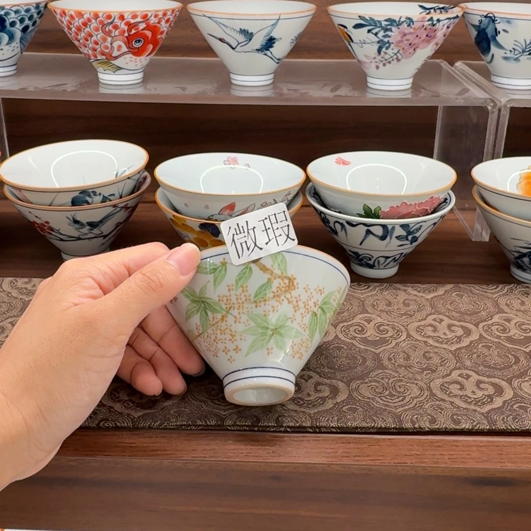 釉下手绘茶具微瑕