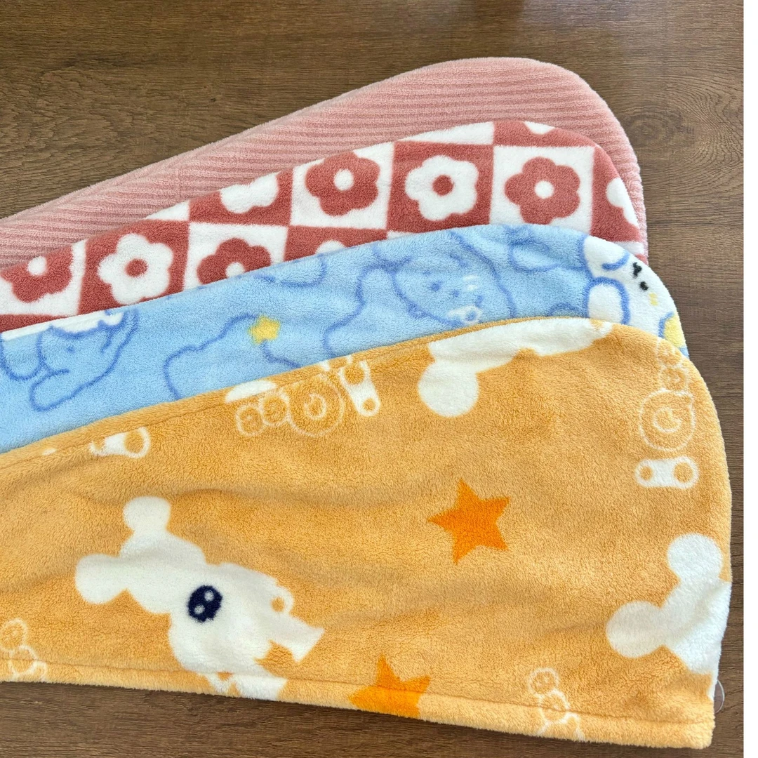 3条装 孤品/微瑕 浴帽、干发帽 素色 (不挑色)