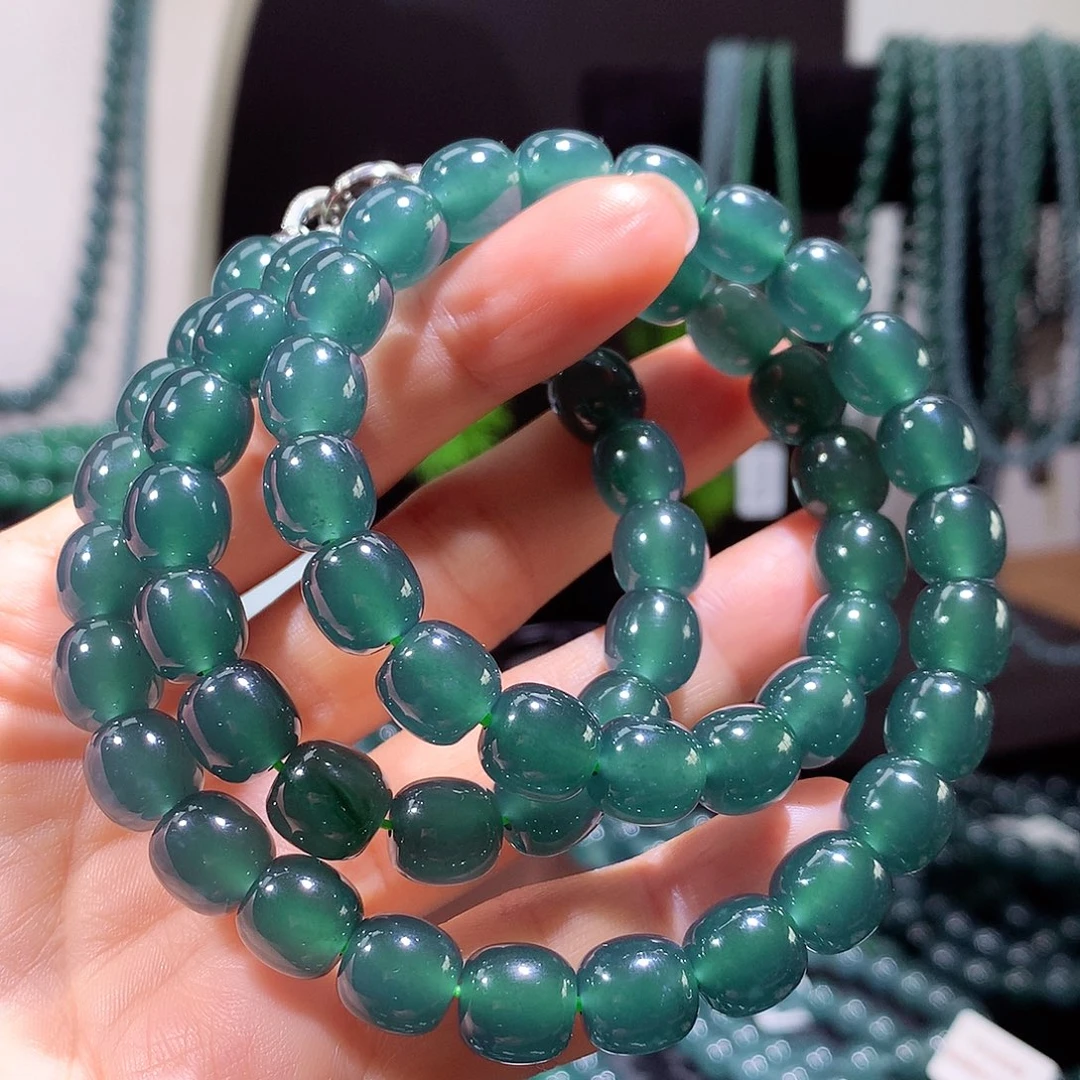 翡翠未镶嵌手链天然a货翡翠项链10mm