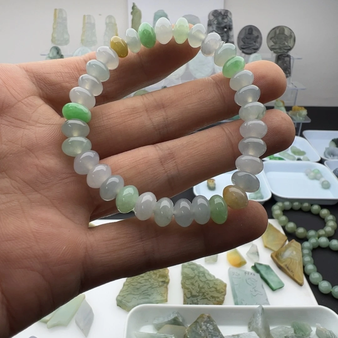 翡翠未镶嵌手串缅甸翡翠A货手串