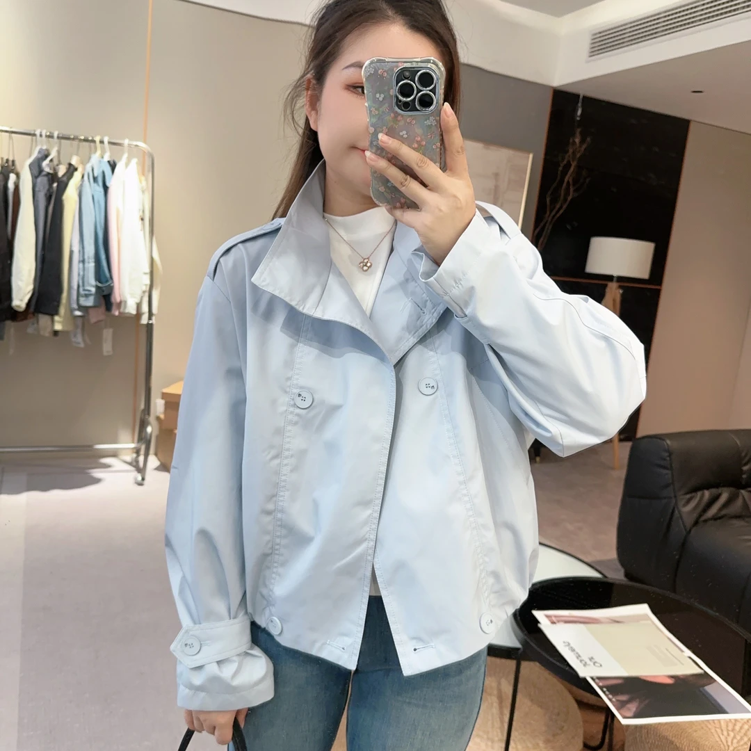 【欧加恋恋】2025早春新款立领下摆松紧褶皱韩版外套 S25021409