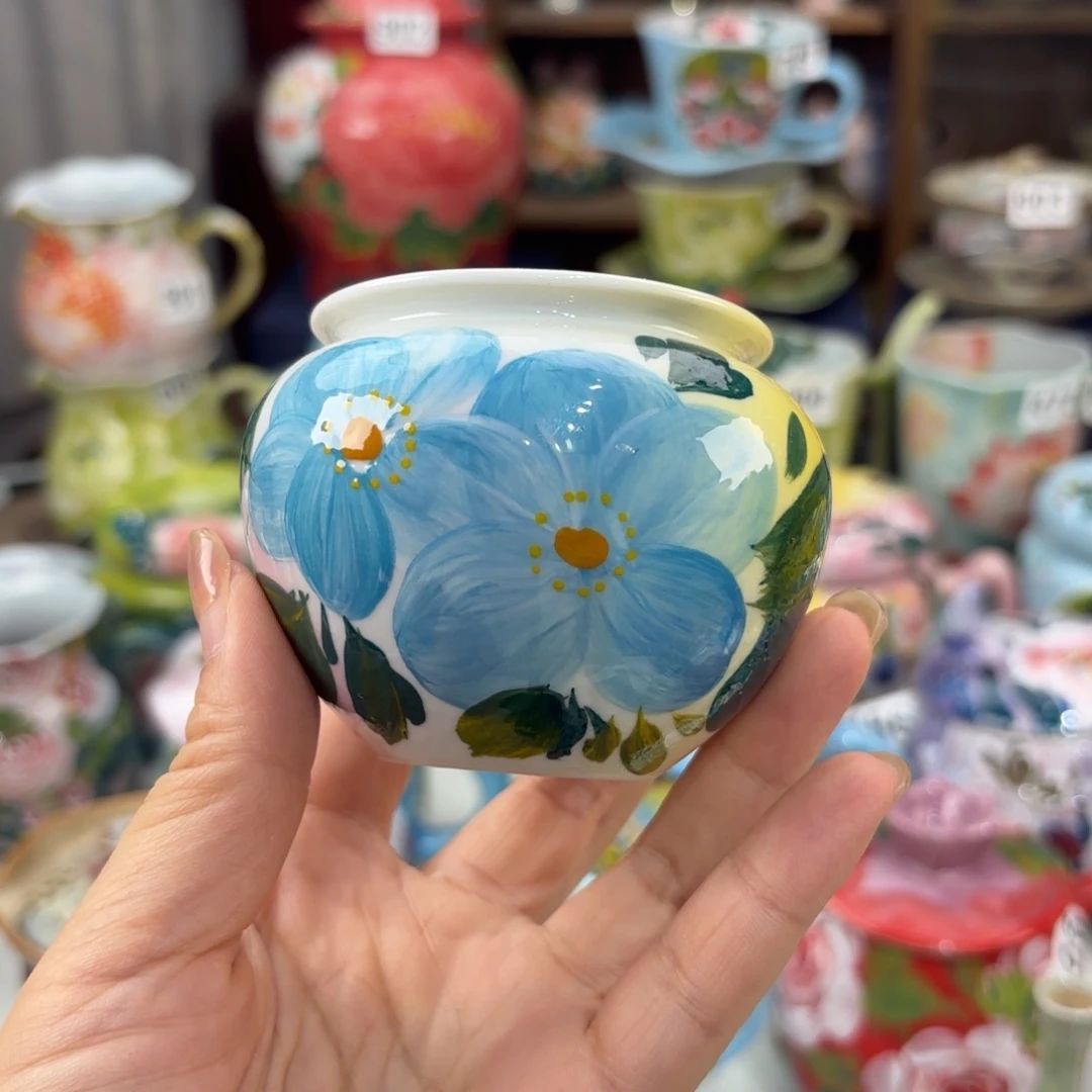 瓷片景德镇手绘高温釉下彩陶瓷茶具