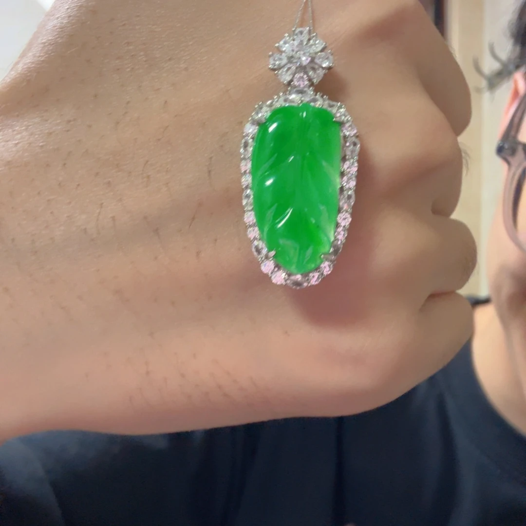 翡翠银S925镶嵌颈饰吊坠