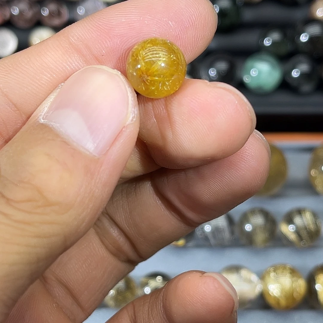 单珠未镶嵌发晶11.7mm钛晶花