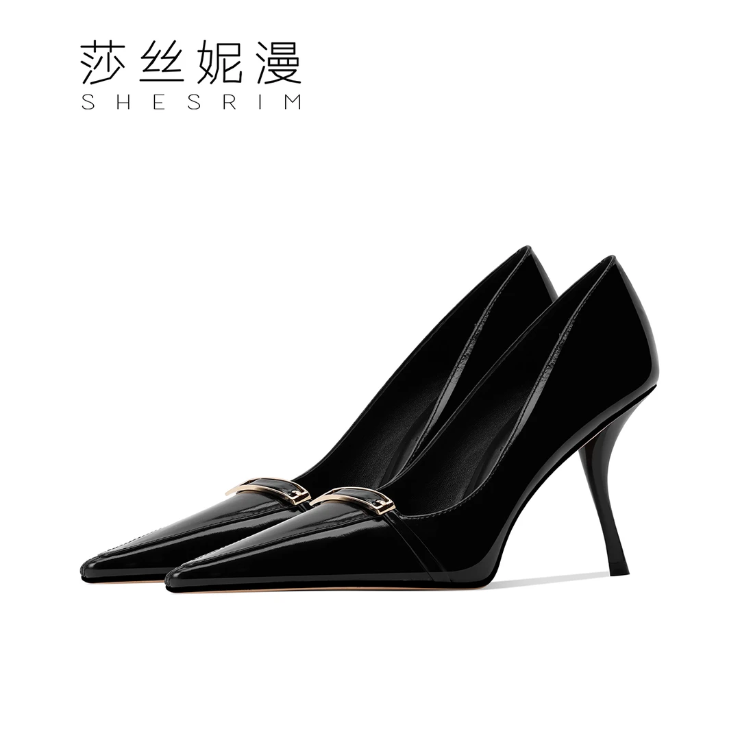 2025春季新款细跟高跟鞋气质细跟百搭春季单鞋高跟鞋黑色宴会