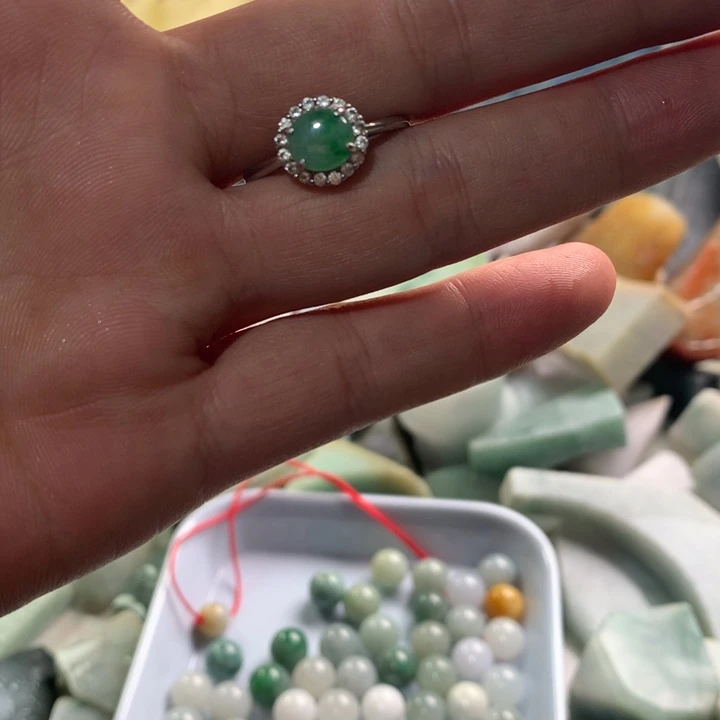 裸石翡翠天然翡翠戒指号