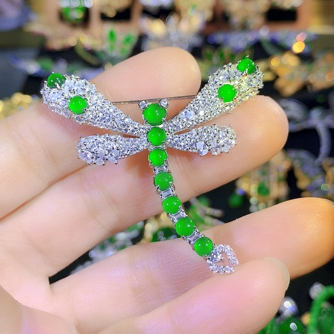 吊坠(不含链)银S925镶嵌翡翠