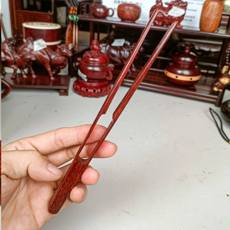 印度小叶紫檀茶夹茶镊子功夫茶具茶壶夹家用防滑茶杯夹茶道零配