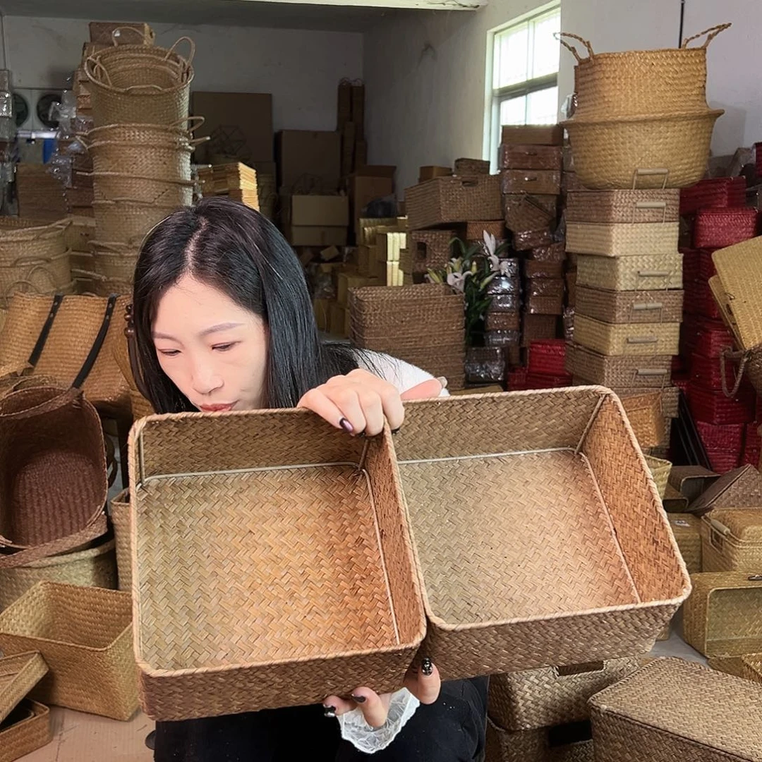 草编草编包/草编收纳盒带瑕疵