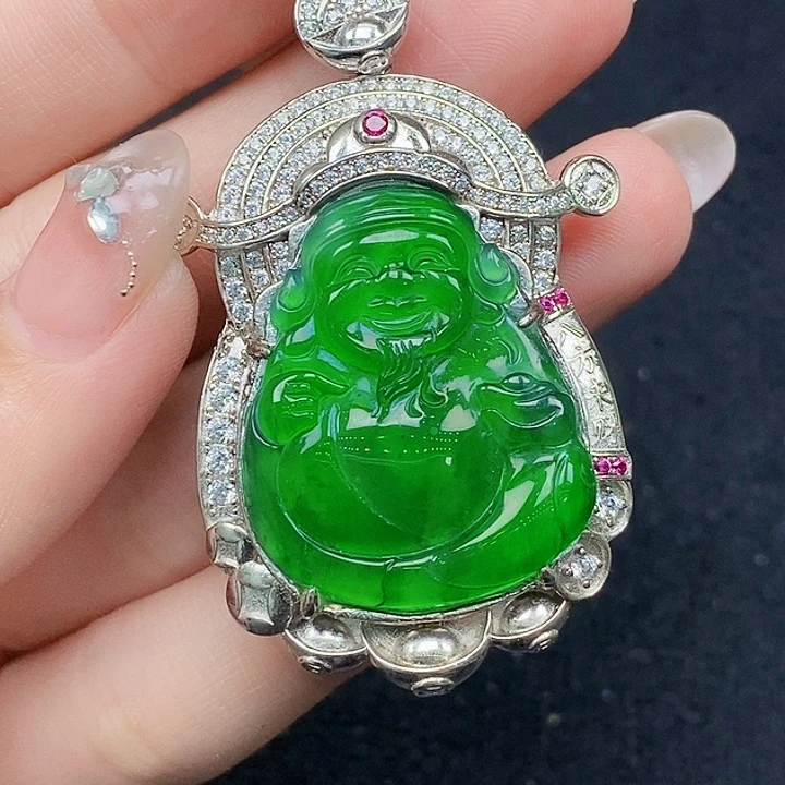 颈饰银S925镶嵌翡翠翡翠