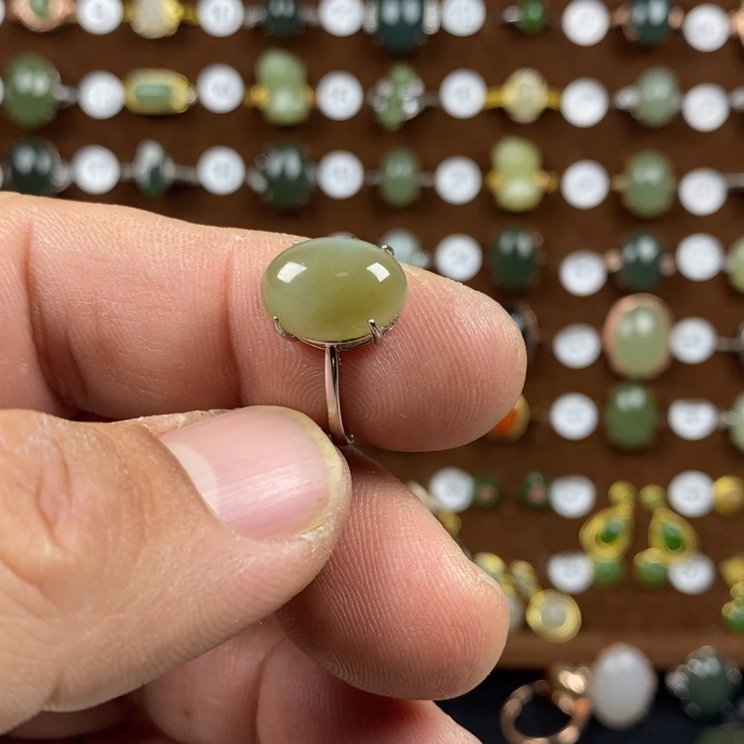 和田玉（青白玉）戒指银S925镶嵌辛*郡