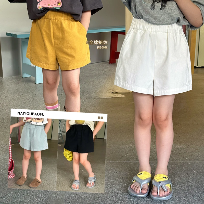 奶油家【不嫌多】儿童短裤女童休闲三分裤子夏季韩版百搭热裤25D172