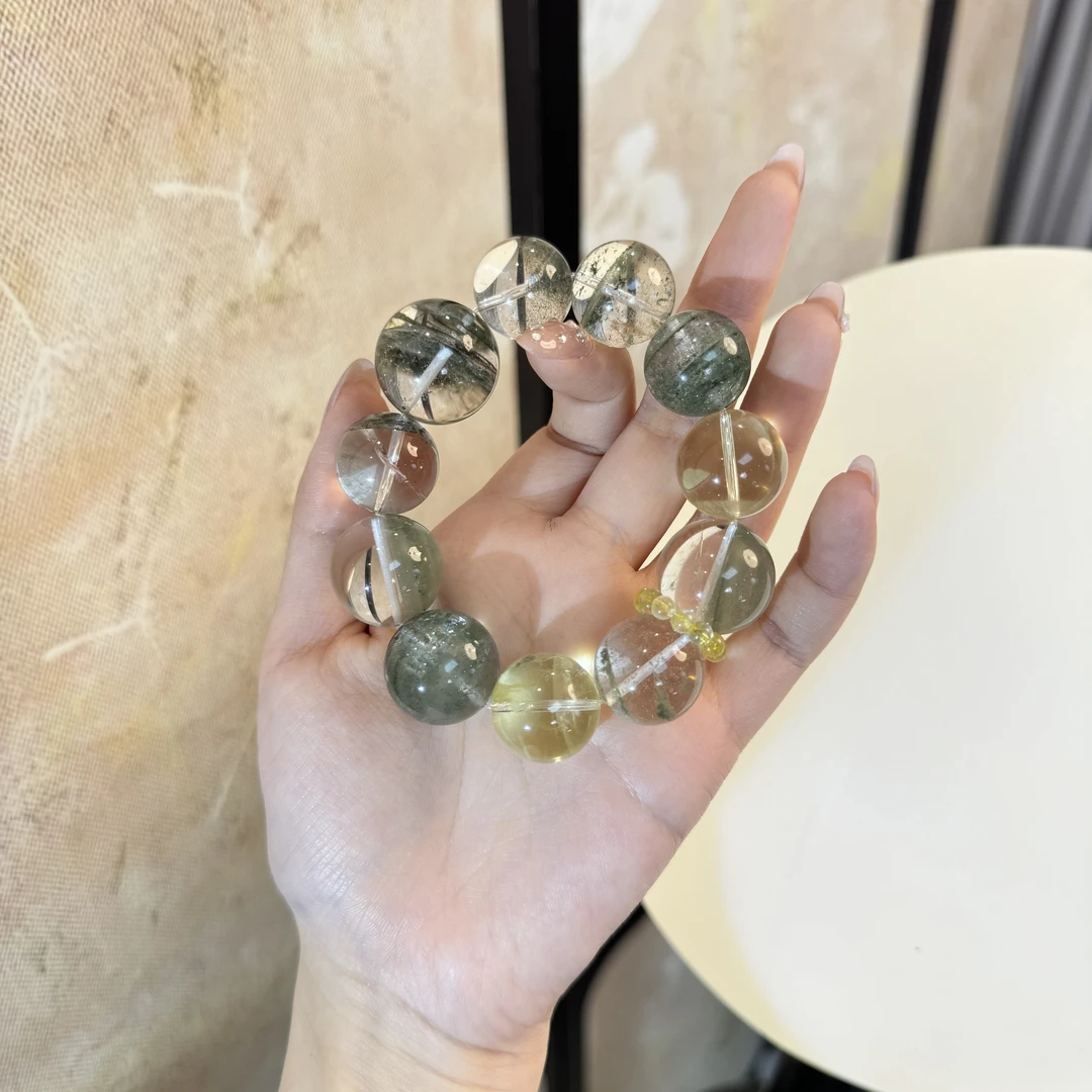 *绿水千山*绿幽灵巴西黄水手串手链
