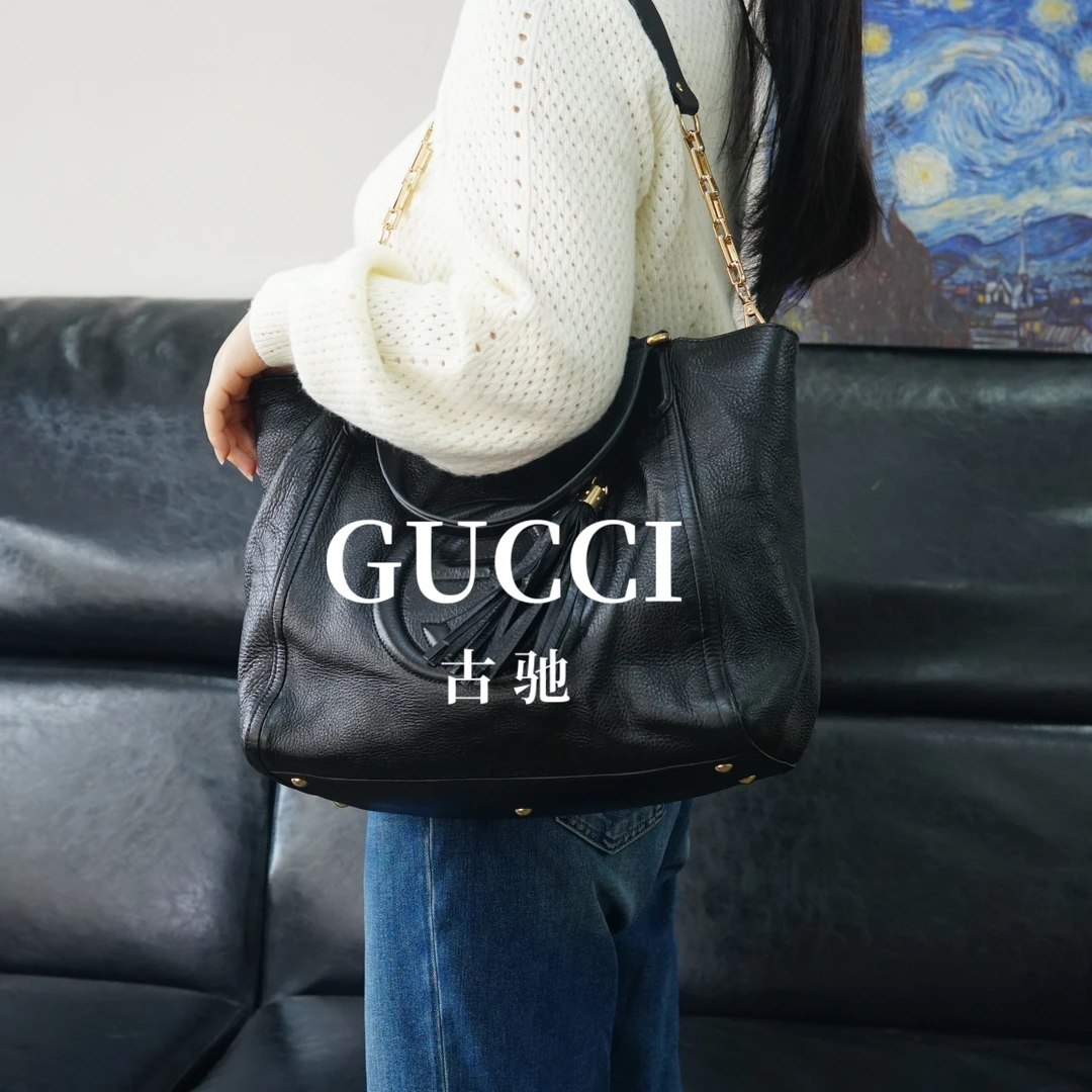 95新 GUCCI/古驰 黑色单肩包/FYWJ02119131/9131
