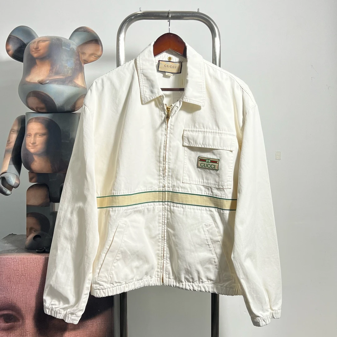 99新 GUCCI/古驰 白色拼接牛仔外套 V1630尺码48胸围60