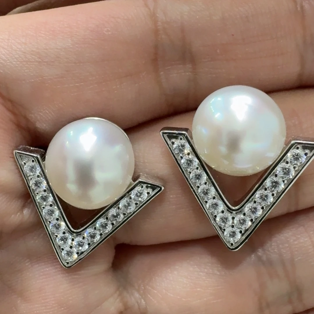 耳饰海水珍珠银S925镶嵌