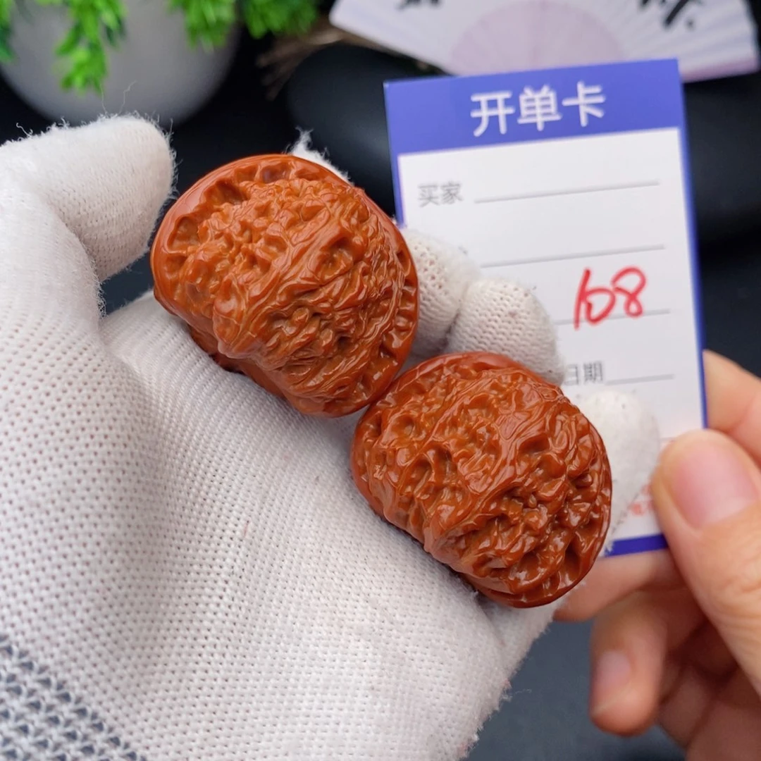 文玩核桃把件38球白108