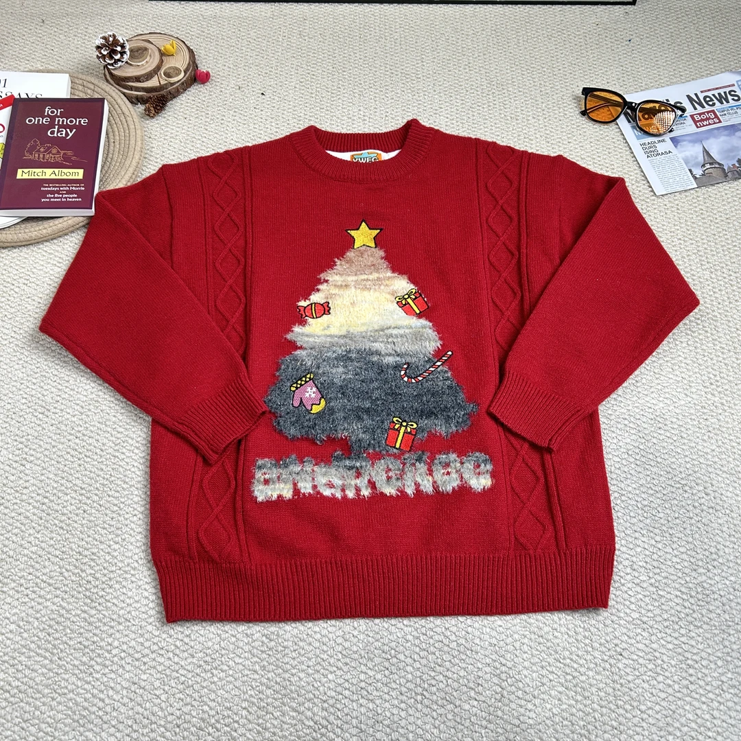 2024秋冬新款时尚百搭卡通毛衣针织长袖8905上衣女秋冬