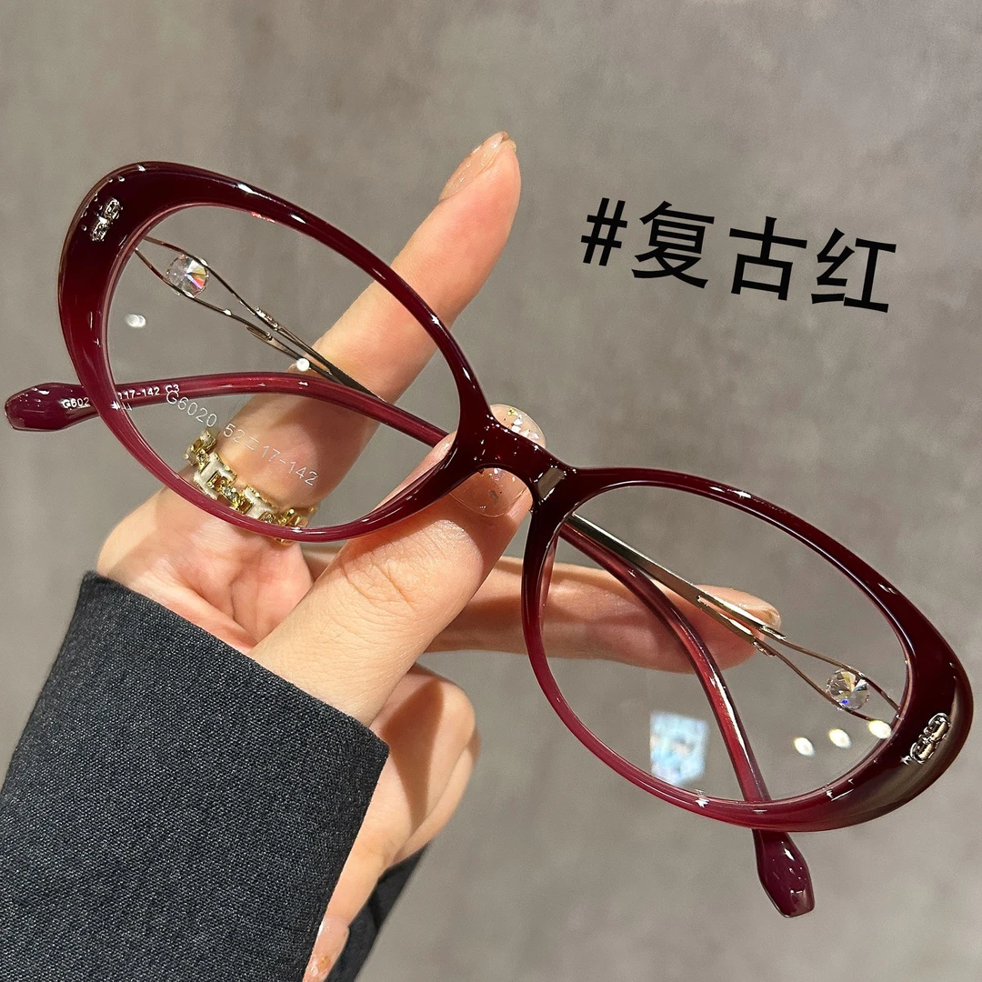 新款时尚镂空猫眼镶钻设计中老年人老花眼镜复古优雅高颜值老花镜