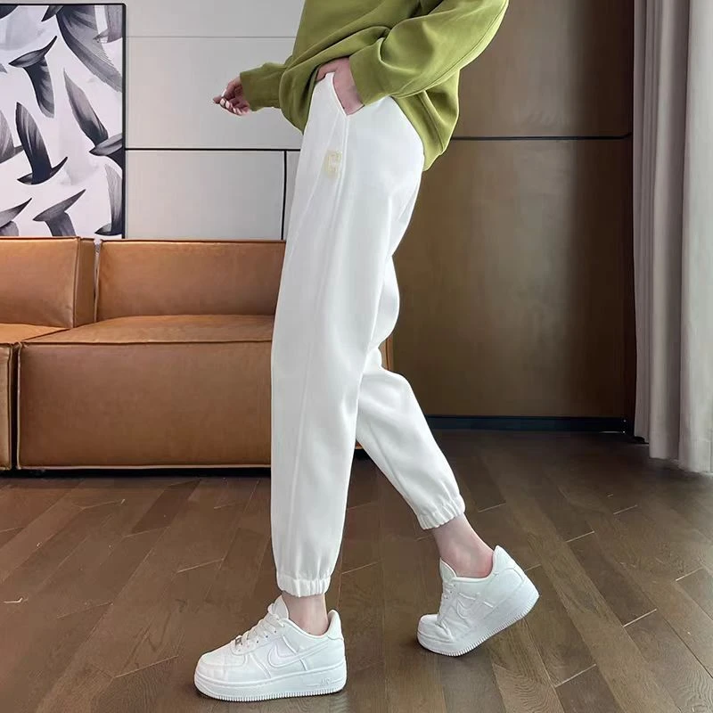 运动裤女薄款春秋冬季加绒哈伦束脚卫裤潮B3-21716九分长裤裤子