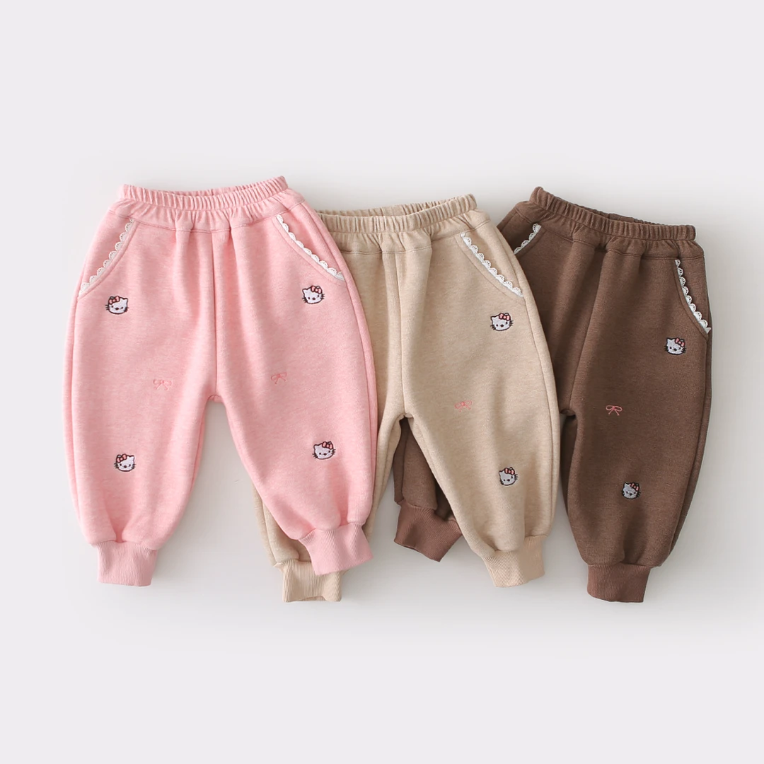 女冬季森系休闲长裤运动裤洋气宝宝裤子冬季加绒卫裤婴儿小童