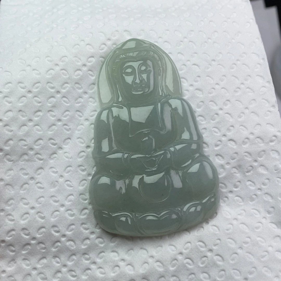 定制翡翠未镶嵌纯天然缅甸翡翠晴底色观音