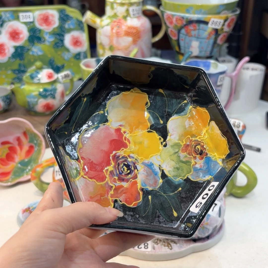 景德镇手绘高温釉下彩陶瓷茶具