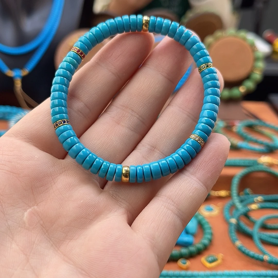 绿松石18K金镶嵌配饰