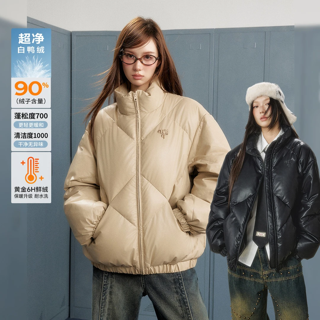 【嘉人有约】甜酷风时尚简约加厚保暖立领宽松羽绒服U244Y739G1G1