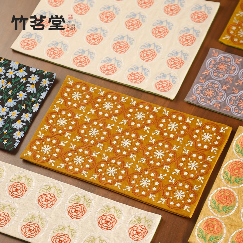 新中式刺绣茶席干泡席防水茶桌垫壶承茶垫茶盘垫家用防烫隔热垫子