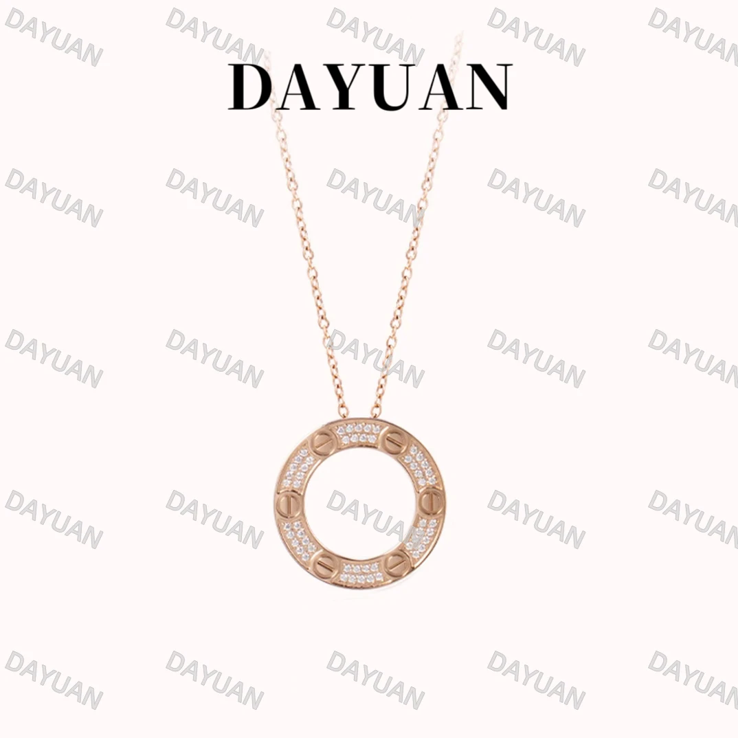 合金项链 高定玫瑰金色大饼满钻高级轻奢项链