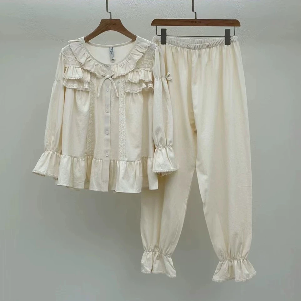 LUNALUZ 露娜家 新款纯色系列家居服套装女