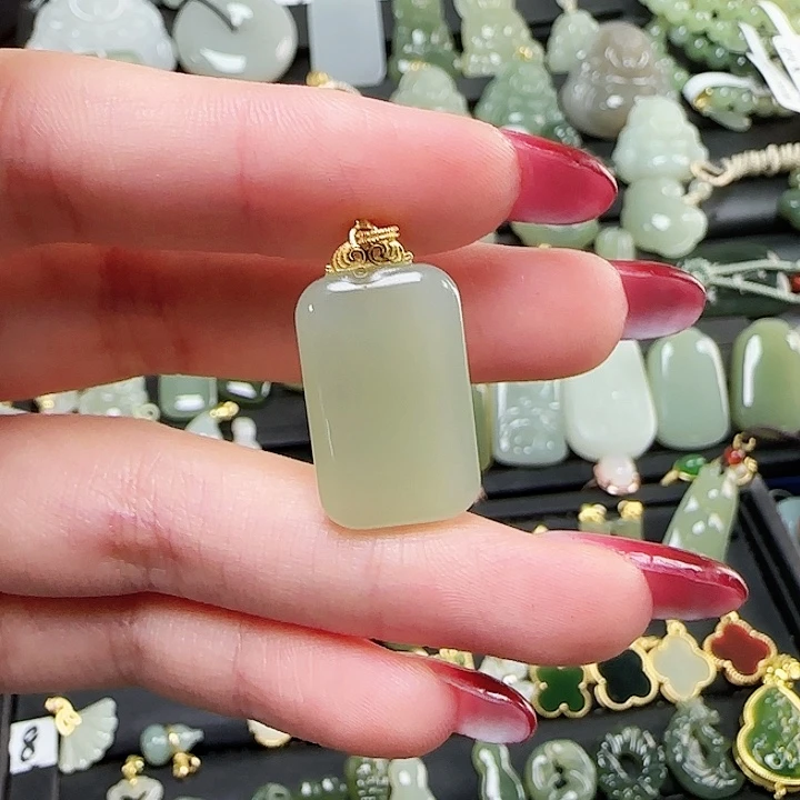 和田玉银S925镶嵌颈饰