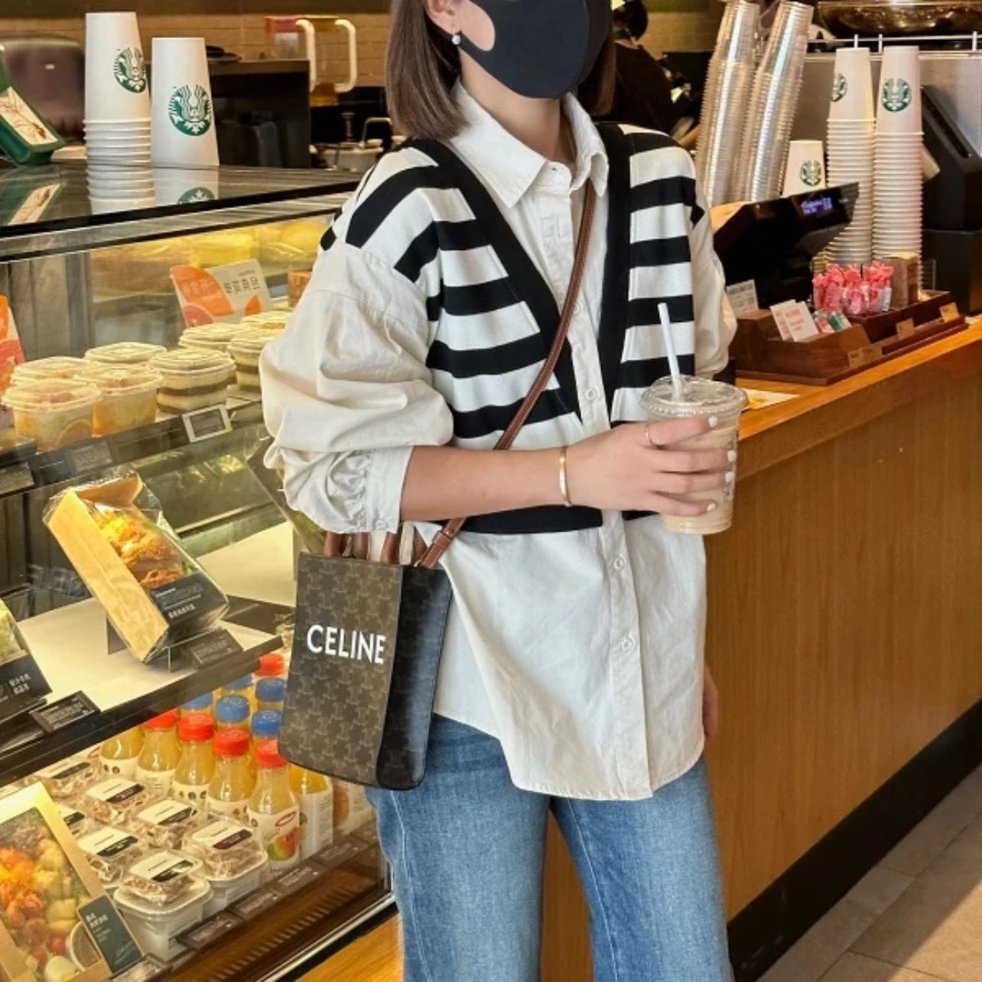 【极简舒适】韩单！韩系休闲时尚极简条纹衬衣