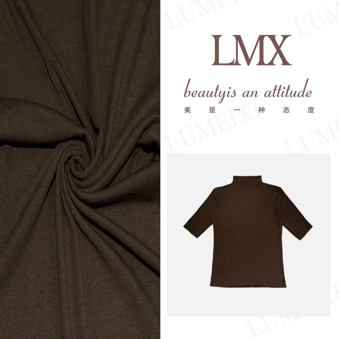 LMXPPJ【泡芙T】2025新款春夏季百搭时尚半高领短袖打底衫 MX5078