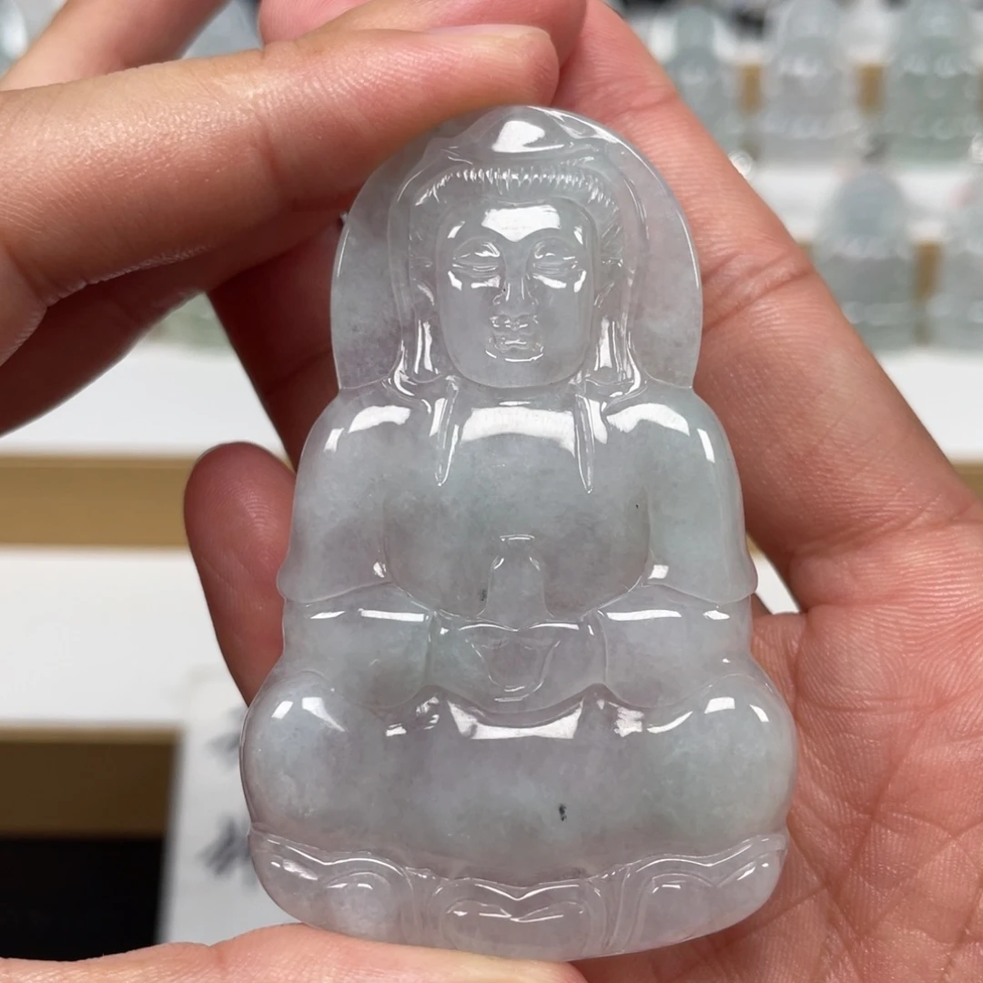 翡翠未镶嵌颈饰天然翡翠A货观音2号