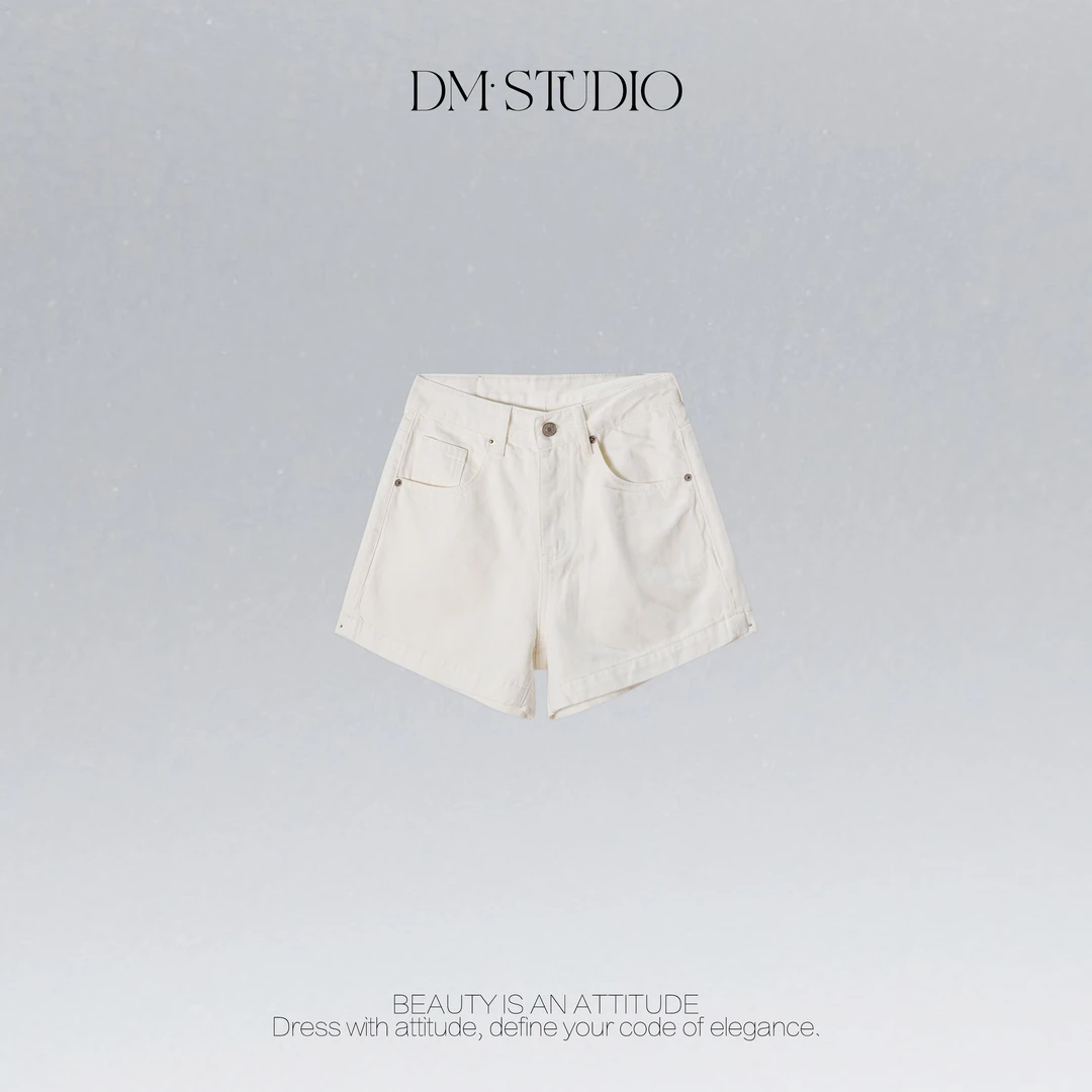 DEDM•STUDIO/夏季气质精致感百搭时尚A字牛仔短裤2506DK/82200-1