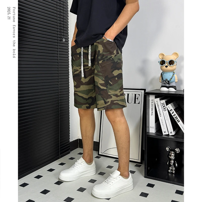 潮牌迷彩夏季短裤薄款男士运动五分裤子潮流宽松百搭痞帅休闲裤