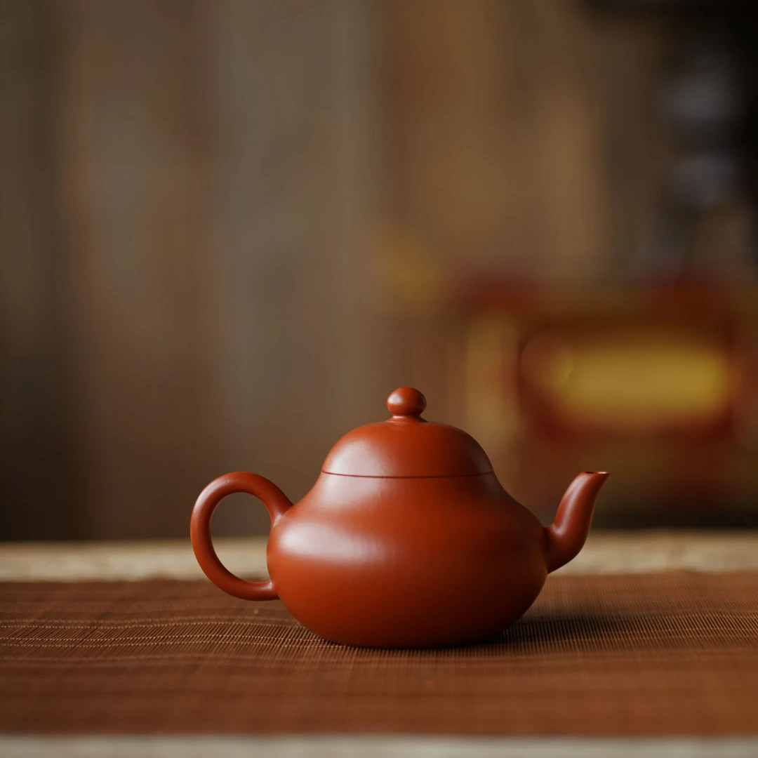 瓢亭茶器|赵庄朱泥梨壶 150cc 全手工紫砂壶