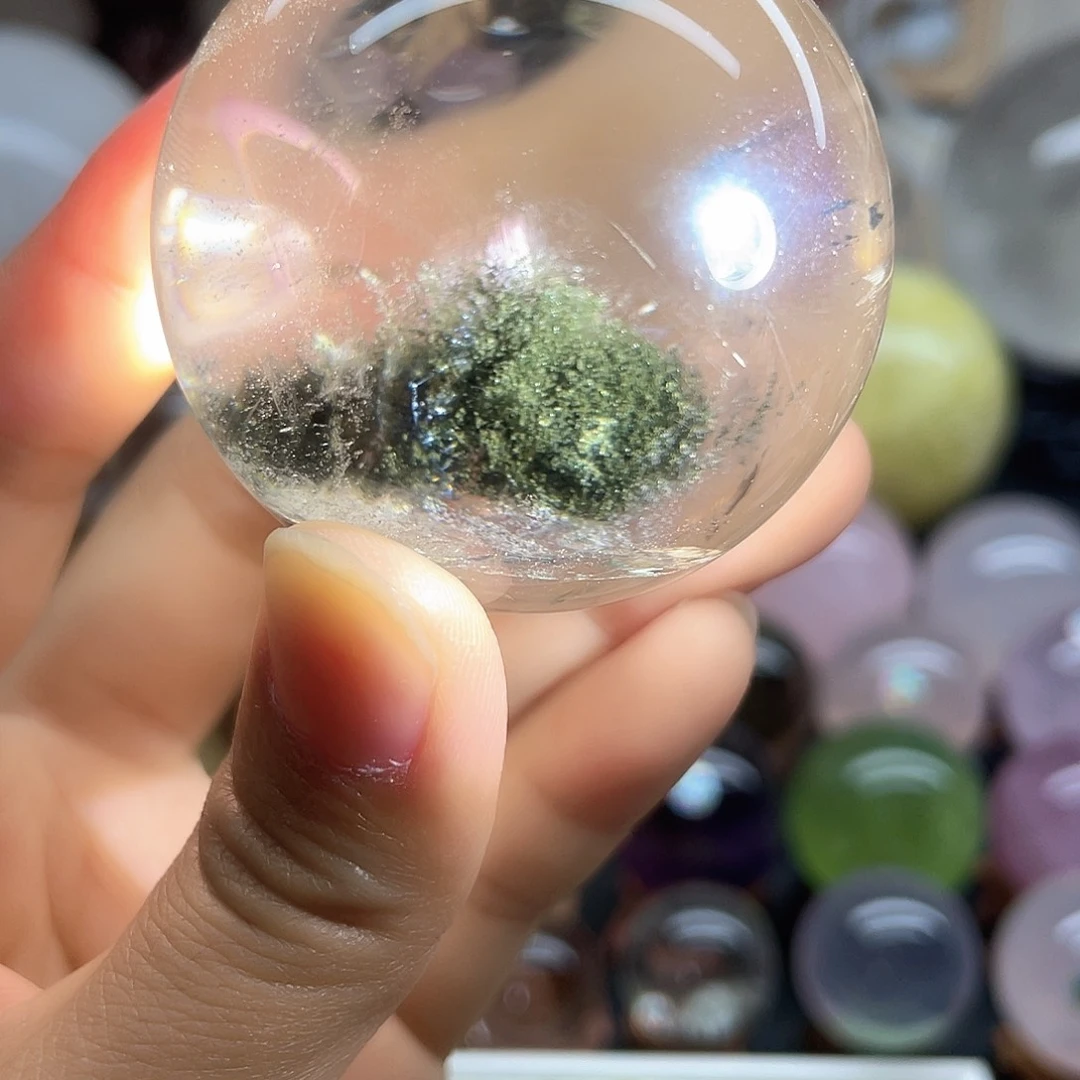 水晶珠宝半成品未镶嵌绿幽灵卡52