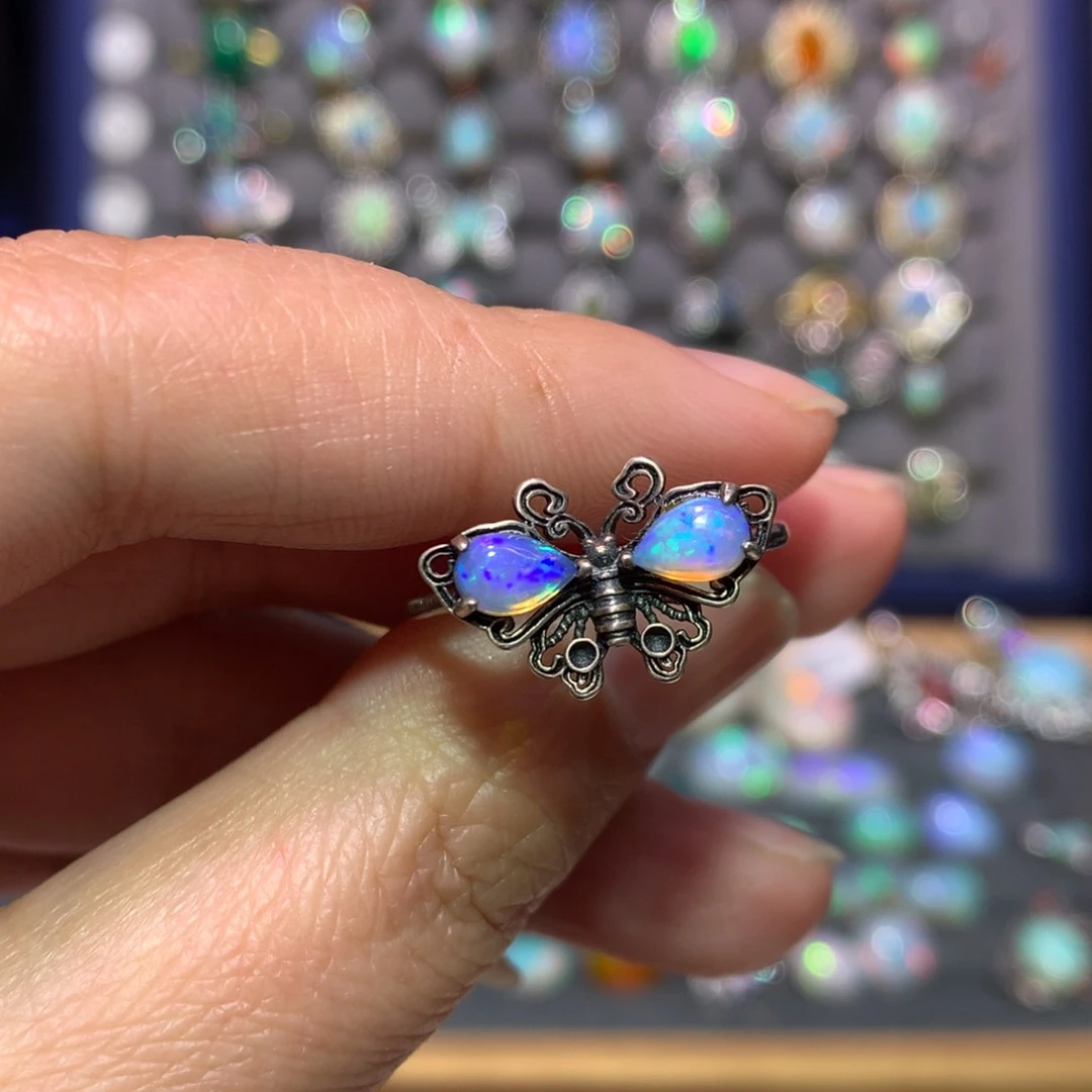 银S925镶嵌欧泊戒指款式