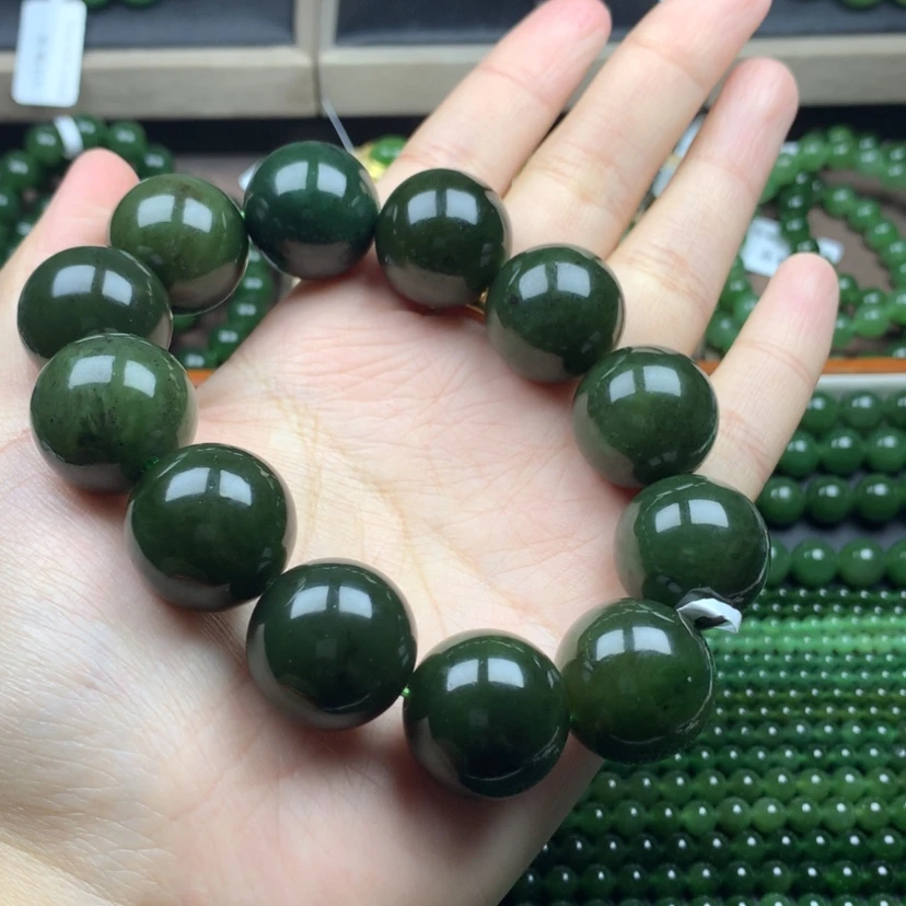 【闪购商品】和田玉（碧玉）手串未镶嵌文*20mm