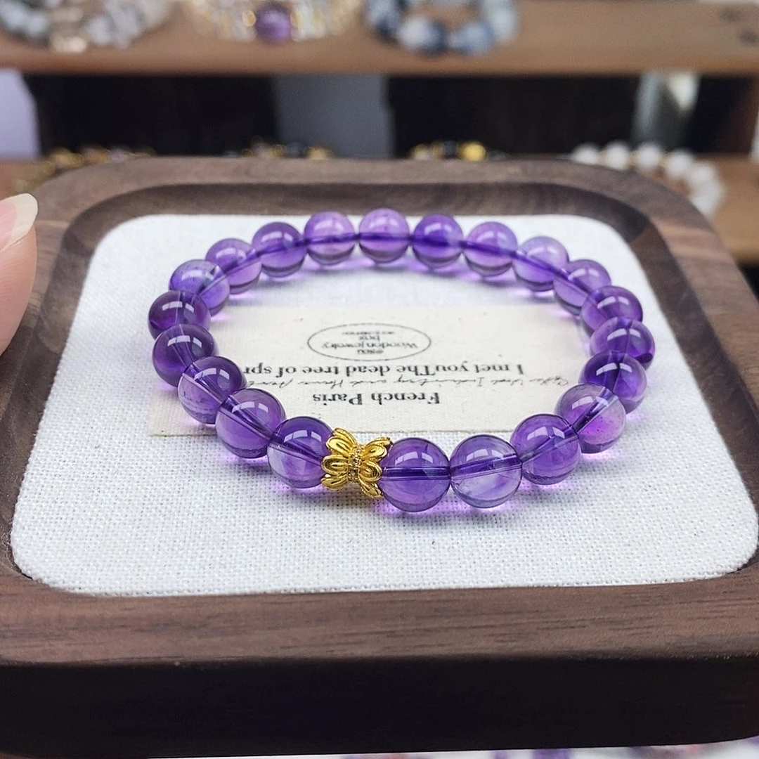 水晶手串未镶嵌紫水晶手串